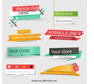 免抠彩色纸质标签