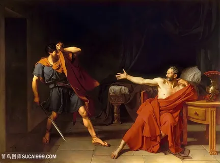 室内谈判人员油画