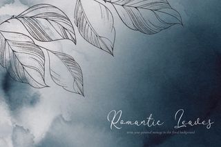 水彩蓝色手绘叶子背景