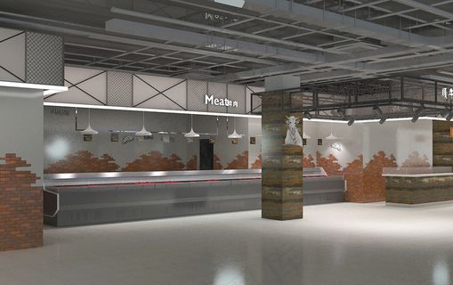 超市3d背景效果成列