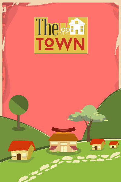 街道建筑矢量扁平插画