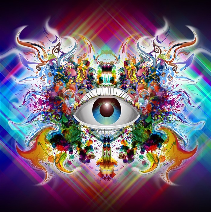 色彩眼镜创意图