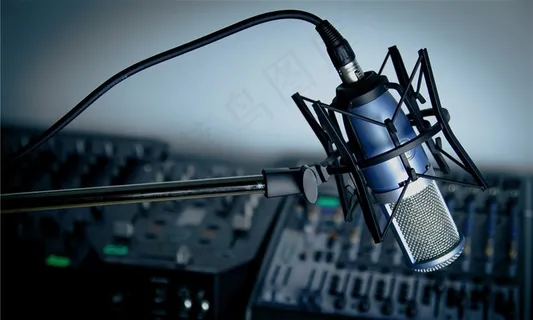 语音麦克风特写素材