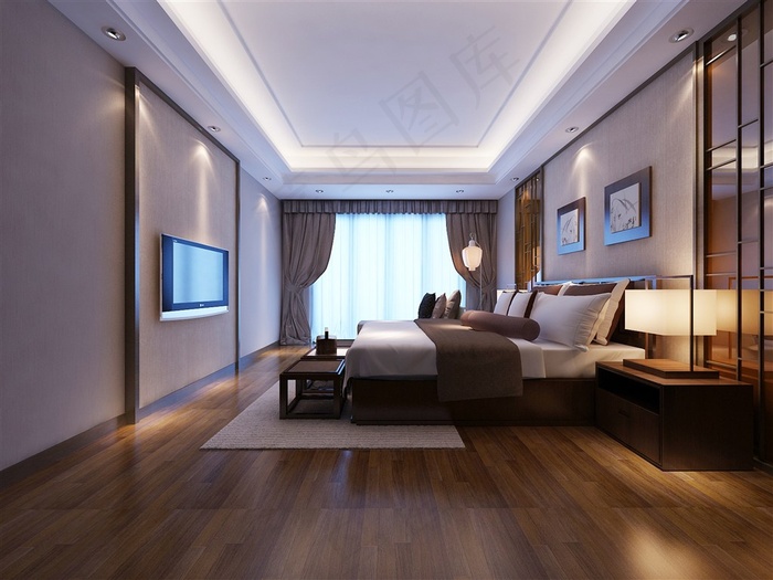 主卧室3D效果图