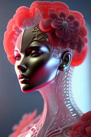 机器人大脑骷髅人概念画