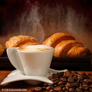 白色咖啡杯与咖啡豆图片素材 白色咖啡杯与咖啡豆图片素材