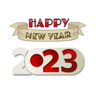 兔年2023年红色数字挂画