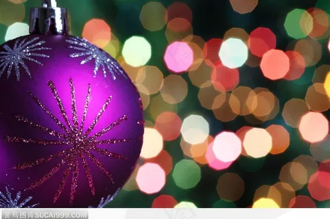 圣诞彩球-紫色的圣诞球