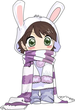 围巾兔子服装女孩素材人物