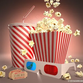 爆米花美食与3d眼镜高清
