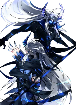 蓝色牛魔人物素材卡通