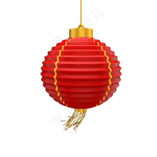 中国风 手绘 卡通元素 传统 复古红 灯笼装饰 PNG 免抠 