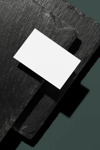 石块背景单面高档轻奢名片样机