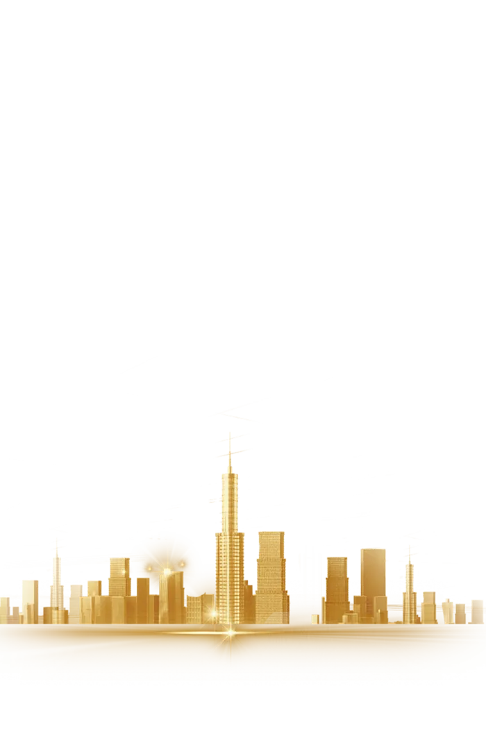 金色建筑城市装饰免扣
