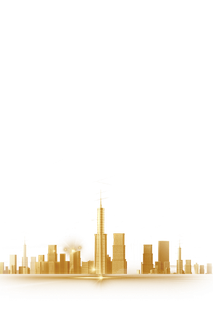金色建筑城市装饰免扣
