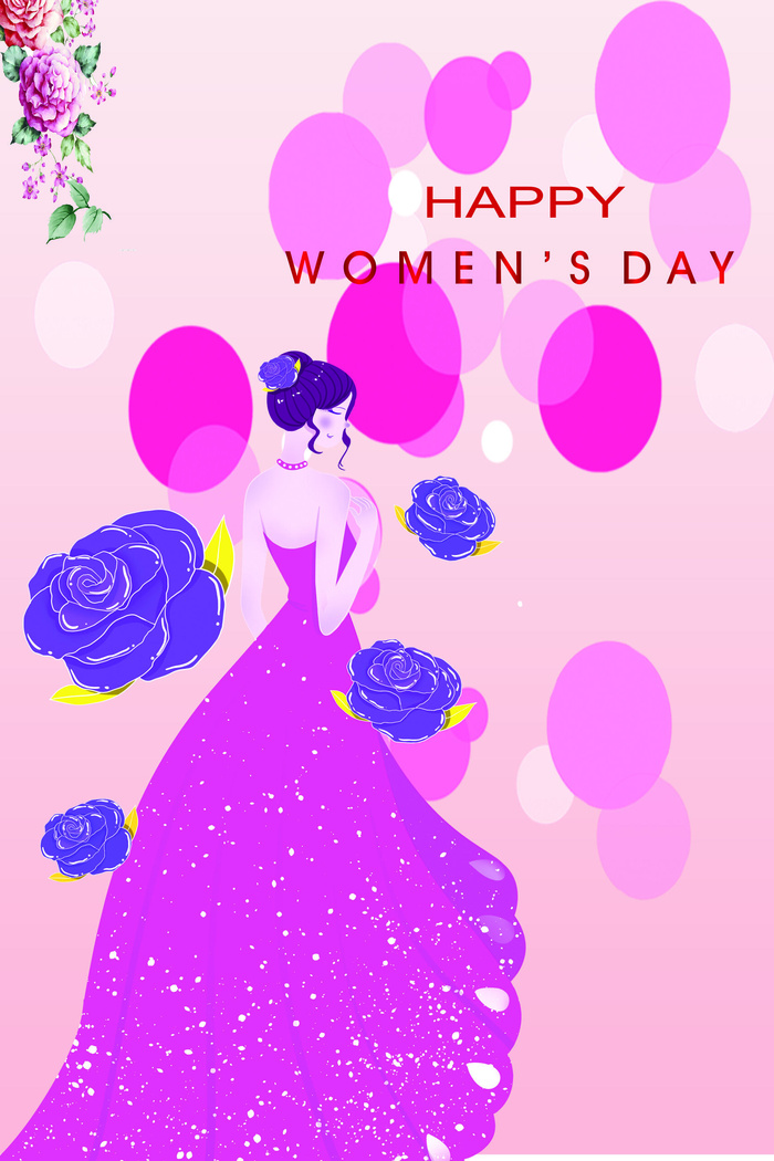 三八妇女节女神节贺卡素材psd模版下载