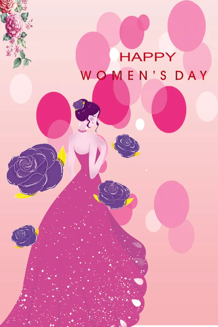 三八妇女节女神节贺卡素材psd模版下载
