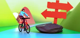 3D人物绿色C4D骑车场景