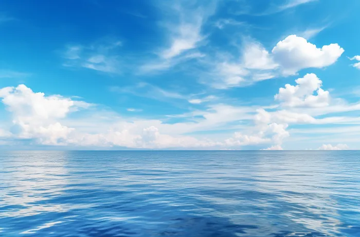 蓝海白云碧海风格极简主义摄影图(4080x2688)