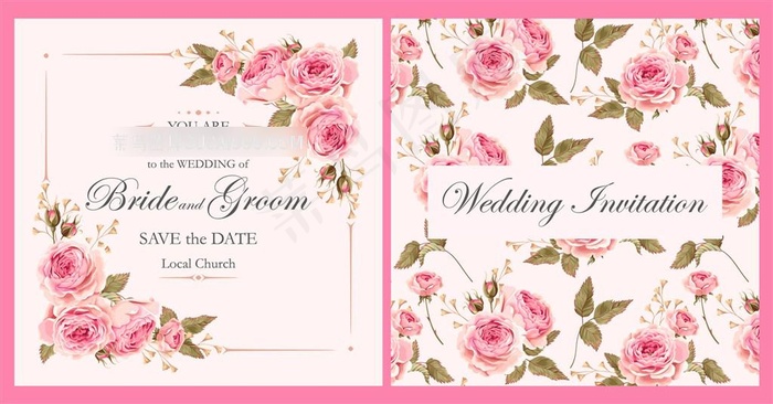 结婚伴手礼 情人节玫瑰 欧式玫瑰大花矢量素材 结婚邀请卡请柬矢量