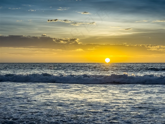 夕阳沙滩美景素材