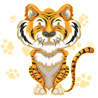 卡通小老虎PNG免抠插画素材可爱动物老虎插画贴图PNG免抠设计素材