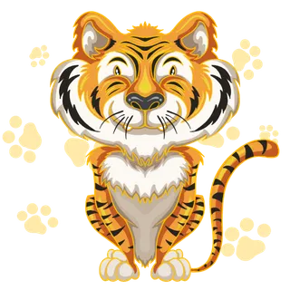 卡通小老虎PNG免抠插画素材可爱动物老虎插画贴图PNG免抠设计素材