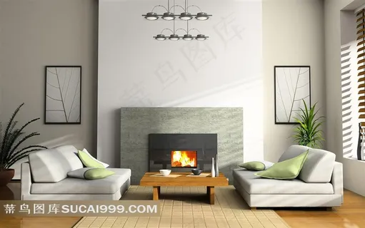 室内装饰设计-简洁客厅布艺沙发桌子和吊灯 室内装饰设计-简洁客厅布艺沙发桌子和吊灯