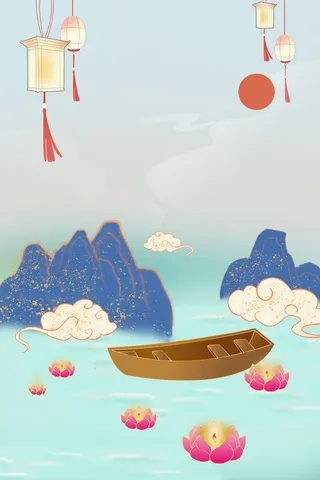 中式古典国潮来袭海报展板宣传背景图PSD设计PS模板素材