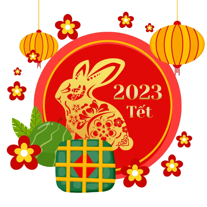 喜庆兔年2023年红色挂画psd模版下载