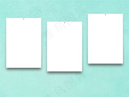 墙面上的广告牌展板高清素材