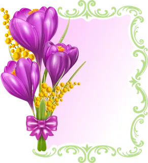 紫色花朵花边卡通