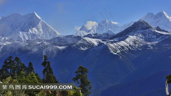 西藏鲁朗雪山风景素材