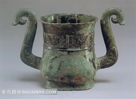 中国古代青铜罐子高清素材
