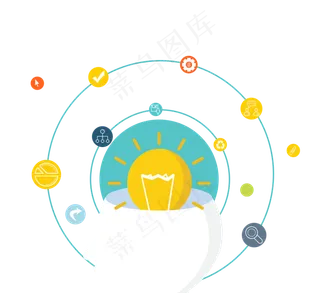 彩色手绘轮廓概念大脑思维信息图_元素