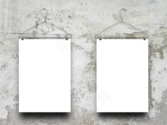 墙面上的广告牌展板高清图片