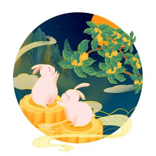中秋节兔子背景素材