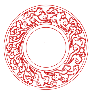 红色喜庆简约风传统吉祥纹样纹路纹理免扣PNG素材图片 (86)