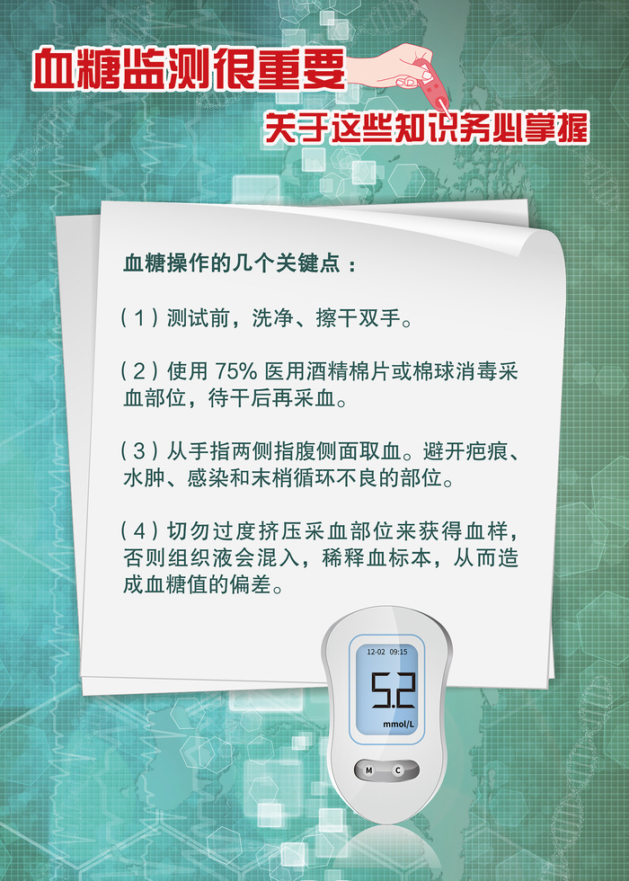 血糖监测很重要糖尿病海报psd模版下载