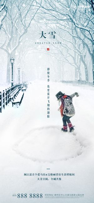 简约温暖大雪节气海报