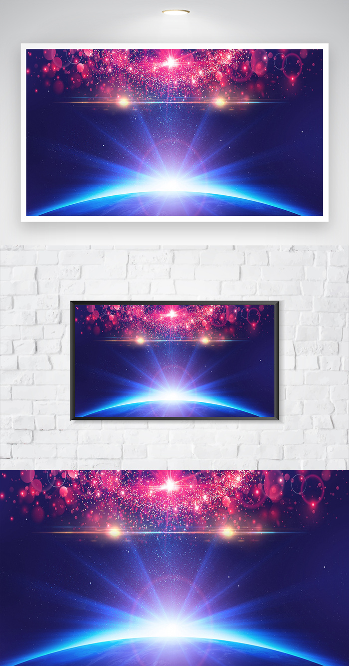 炫彩烟花背景元素