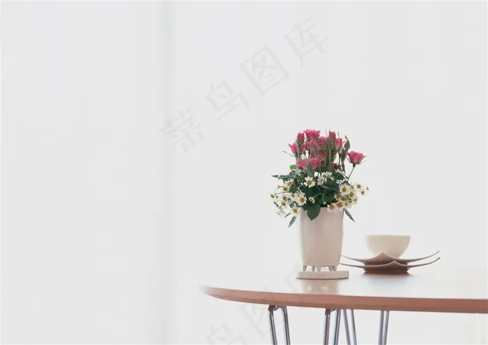 安静干净宁静现代简约插花装饰室内家居图片素材
