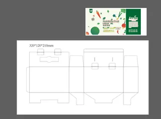 水果包装展开图包装盒设计
