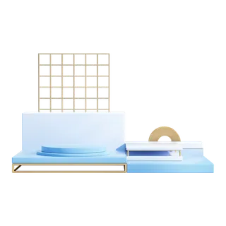 3D展台素材免扣产品展示台PNG