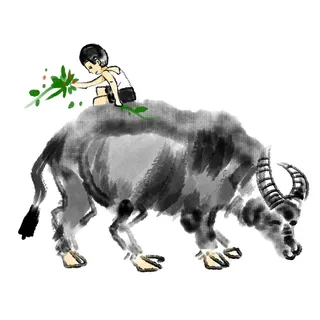 清明清明节卡通牧童放牛