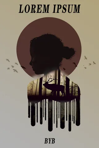 女孩叠影创意海报