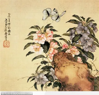 山水画—茶花
