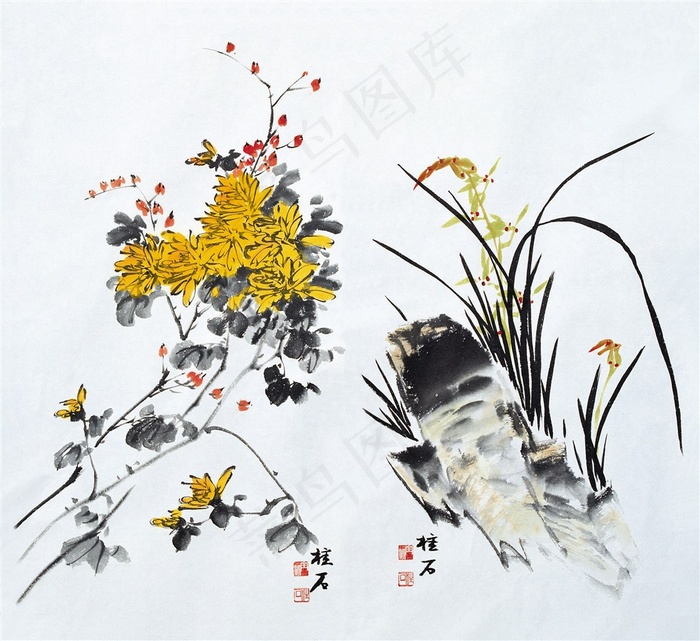 国画吉祥鸟绘画jpg素材