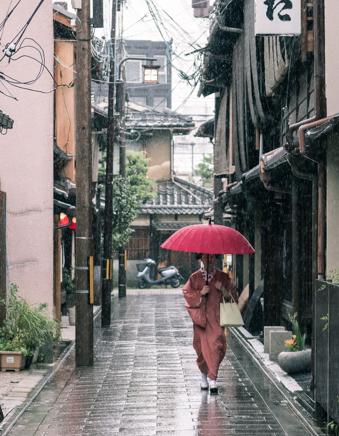 撑伞日本和服女子图片