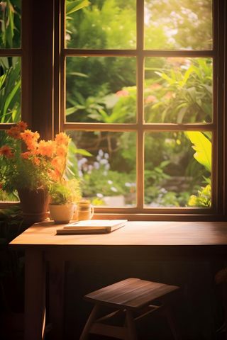 田园室内阳光桌椅